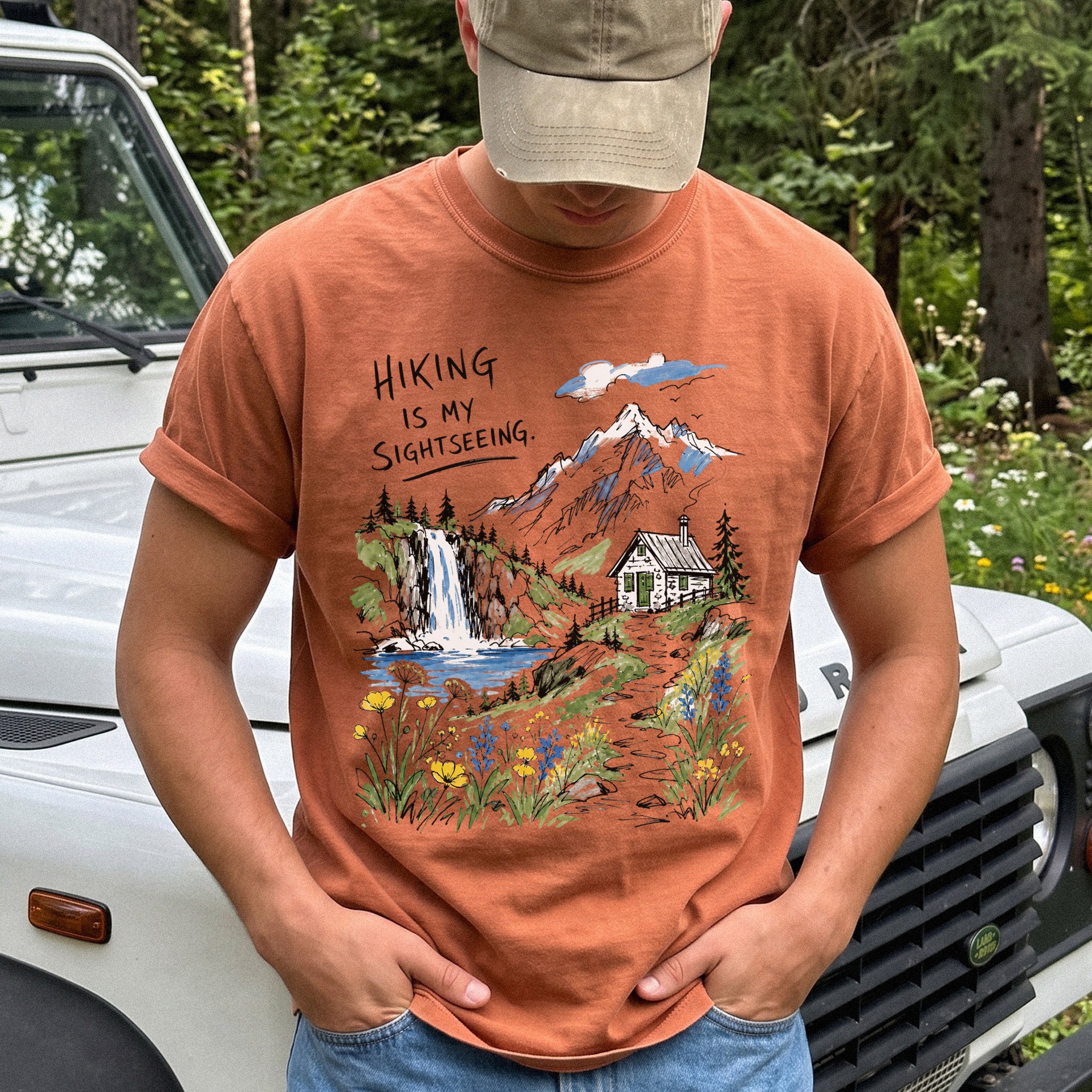 Hiking Is My Sightseeing Comfort Colors Shirt – Waterfall Nature Tee