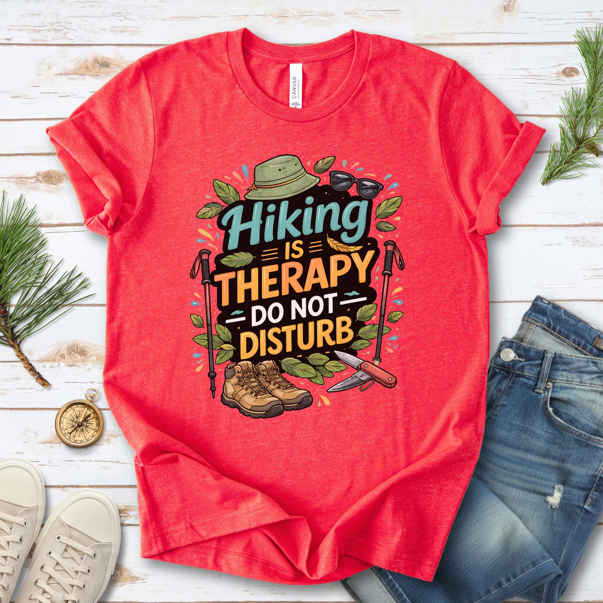 Hiking Is Therapy T-Shirt – Funny Nature Lover & Trail Mood Tee
