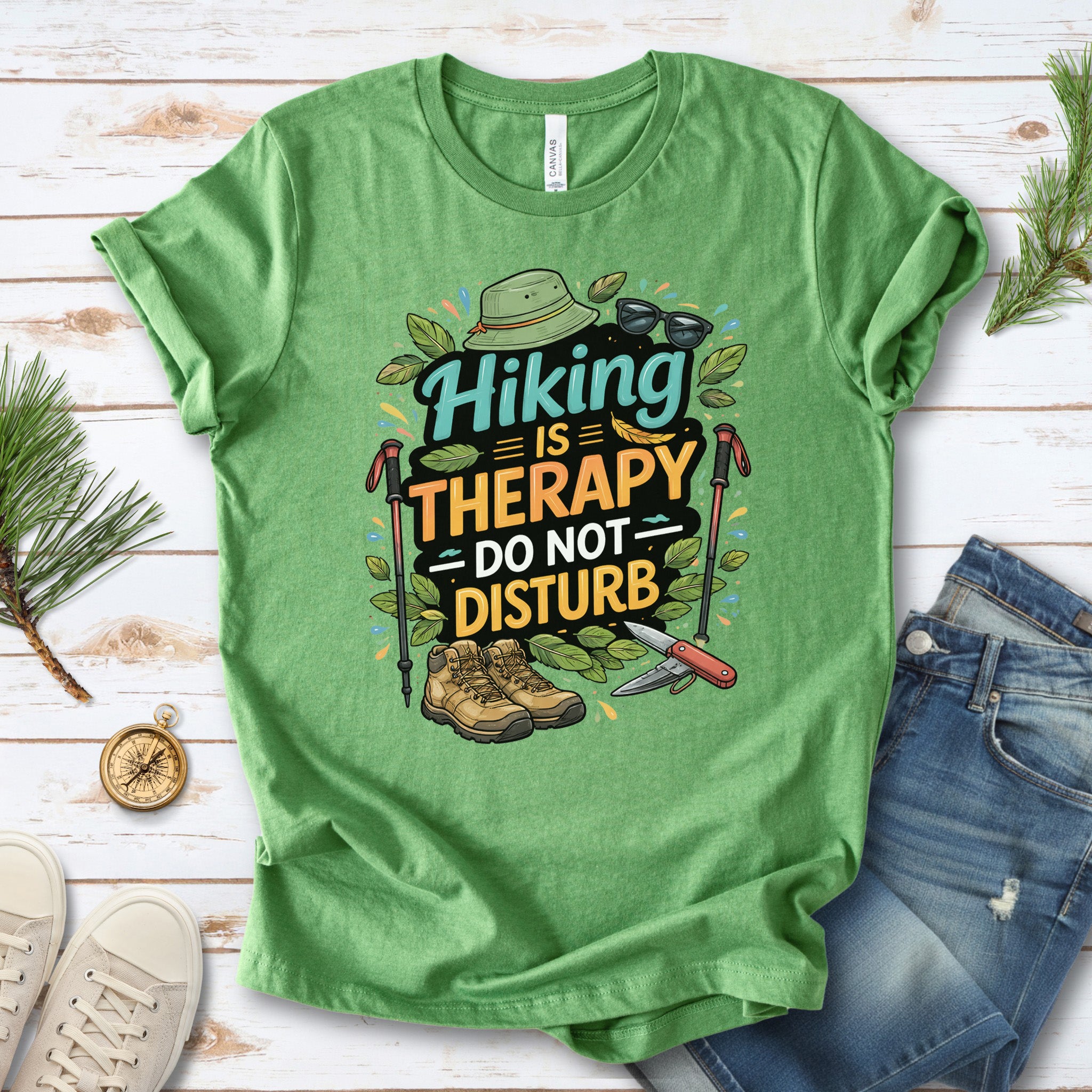 Hiking Is Therapy T-Shirt – Funny Nature Lover & Trail Mood Tee