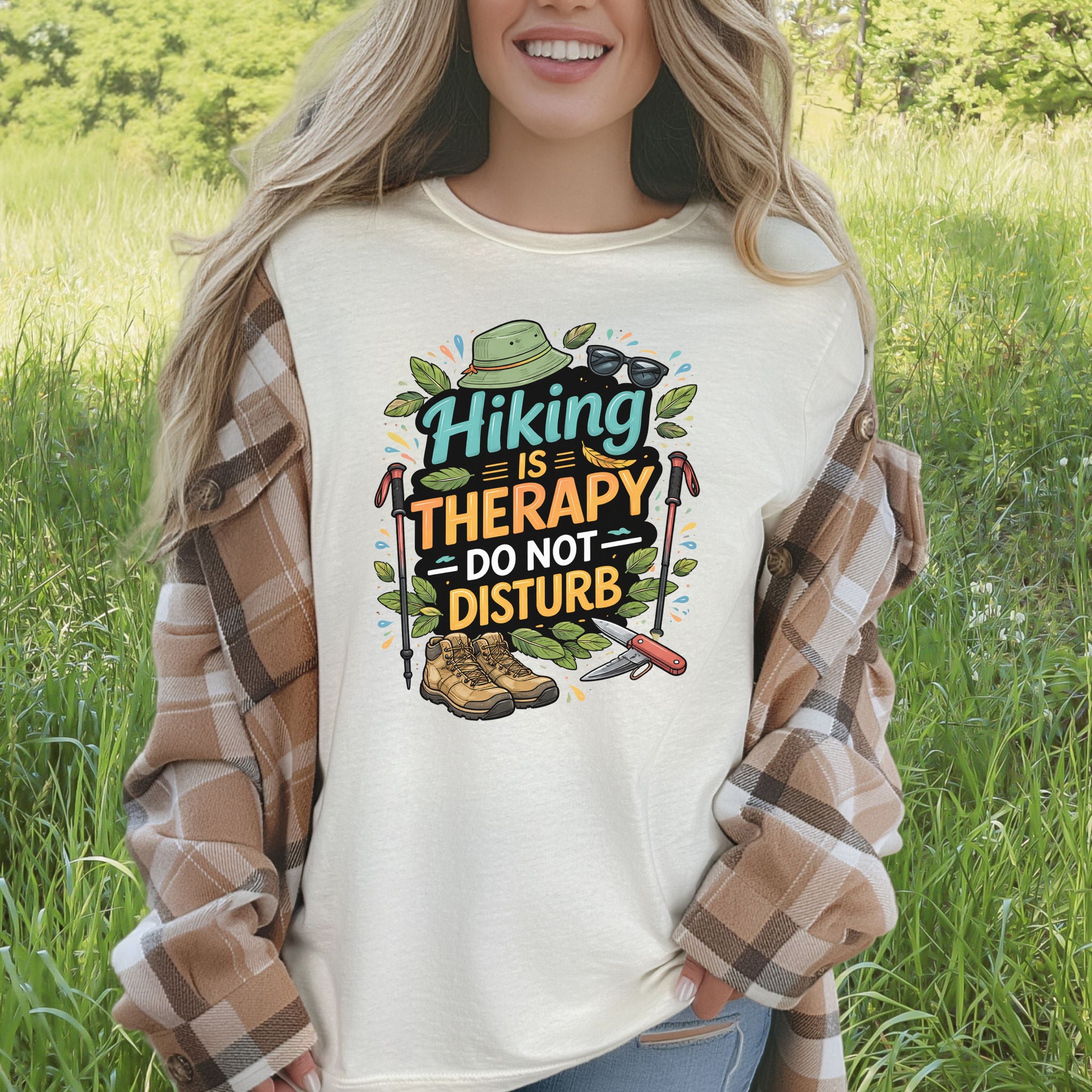 Hiking Is Therapy T-Shirt – Funny Nature Lover & Trail Mood Tee