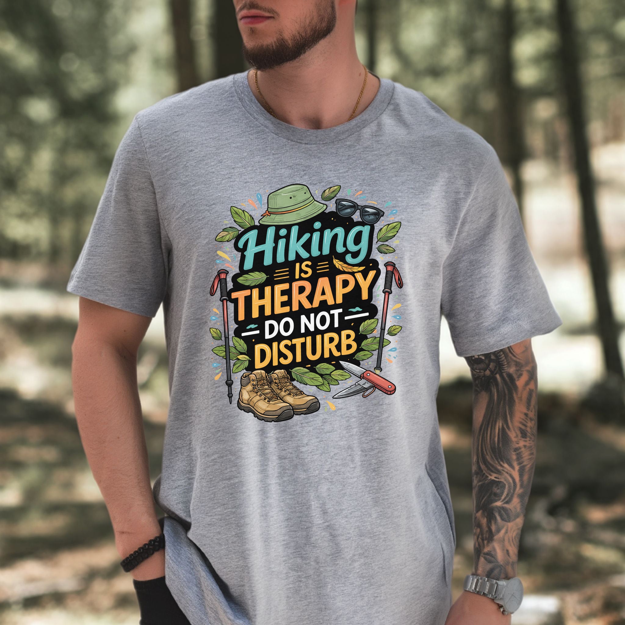 Hiking Is Therapy T-Shirt – Funny Nature Lover & Trail Mood Tee