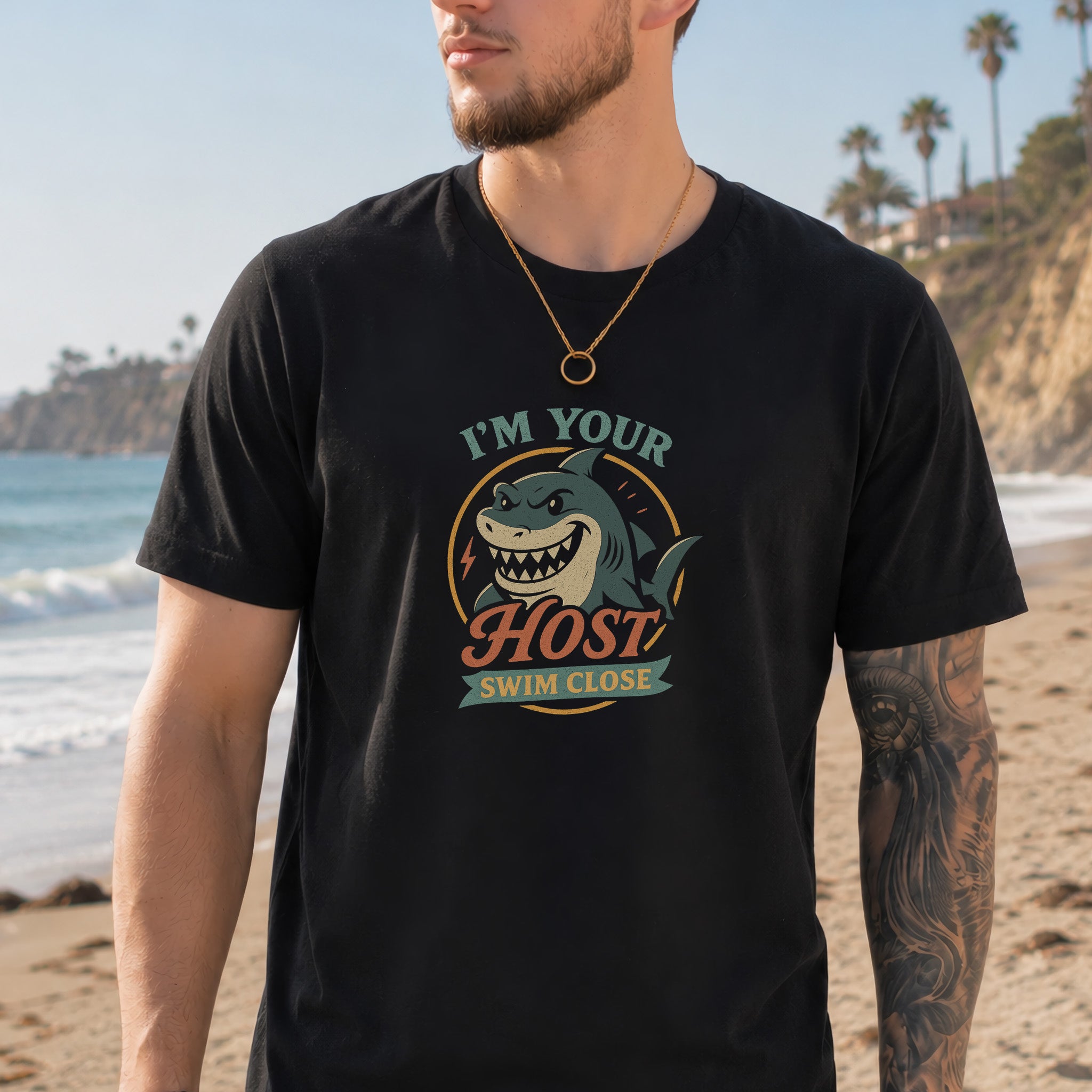 I’m Your Host Shark T-Shirt – Creepy Retro Ocean Humor Tee