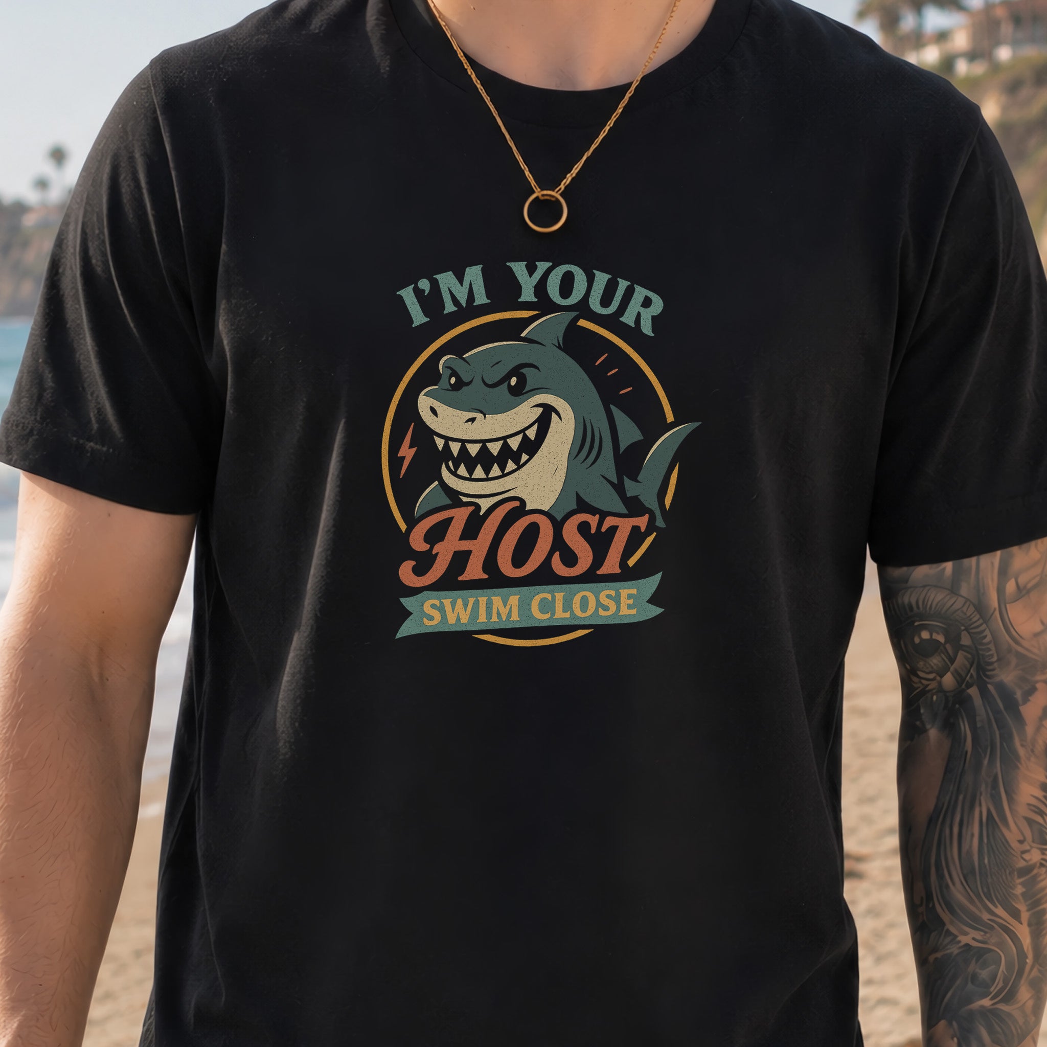 I’m Your Host Shark T-Shirt – Creepy Retro Ocean Humor Tee