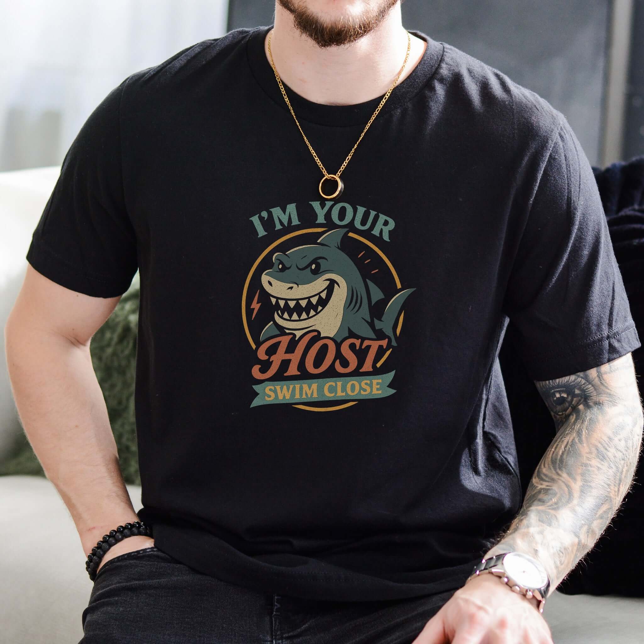 I’m Your Host Shark T-Shirt – Creepy Retro Ocean Humor Tee