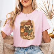 Hot Cocoa & Pug Hugs T-Shirt – Cute Winter Pug Christmas Tee