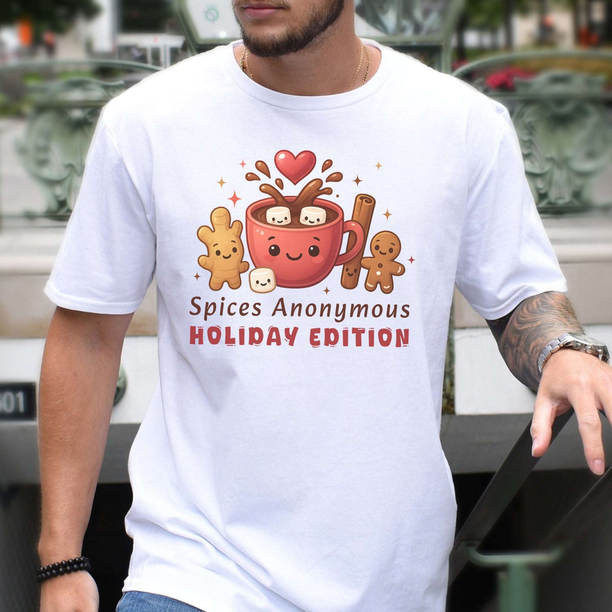 Spices Anonymous Holiday Edition T-Shirt – Funny Cocoa & Baking Christmas Tee
