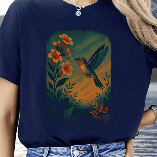 Hummingbird and Flower Spirit Animal T-Shirt – Symbol of Joy