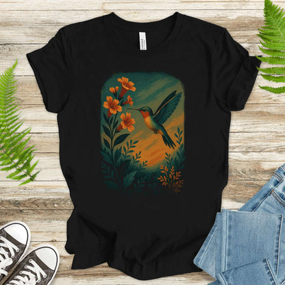 Hummingbird and Flower Spirit Animal T-Shirt – Symbol of Joy