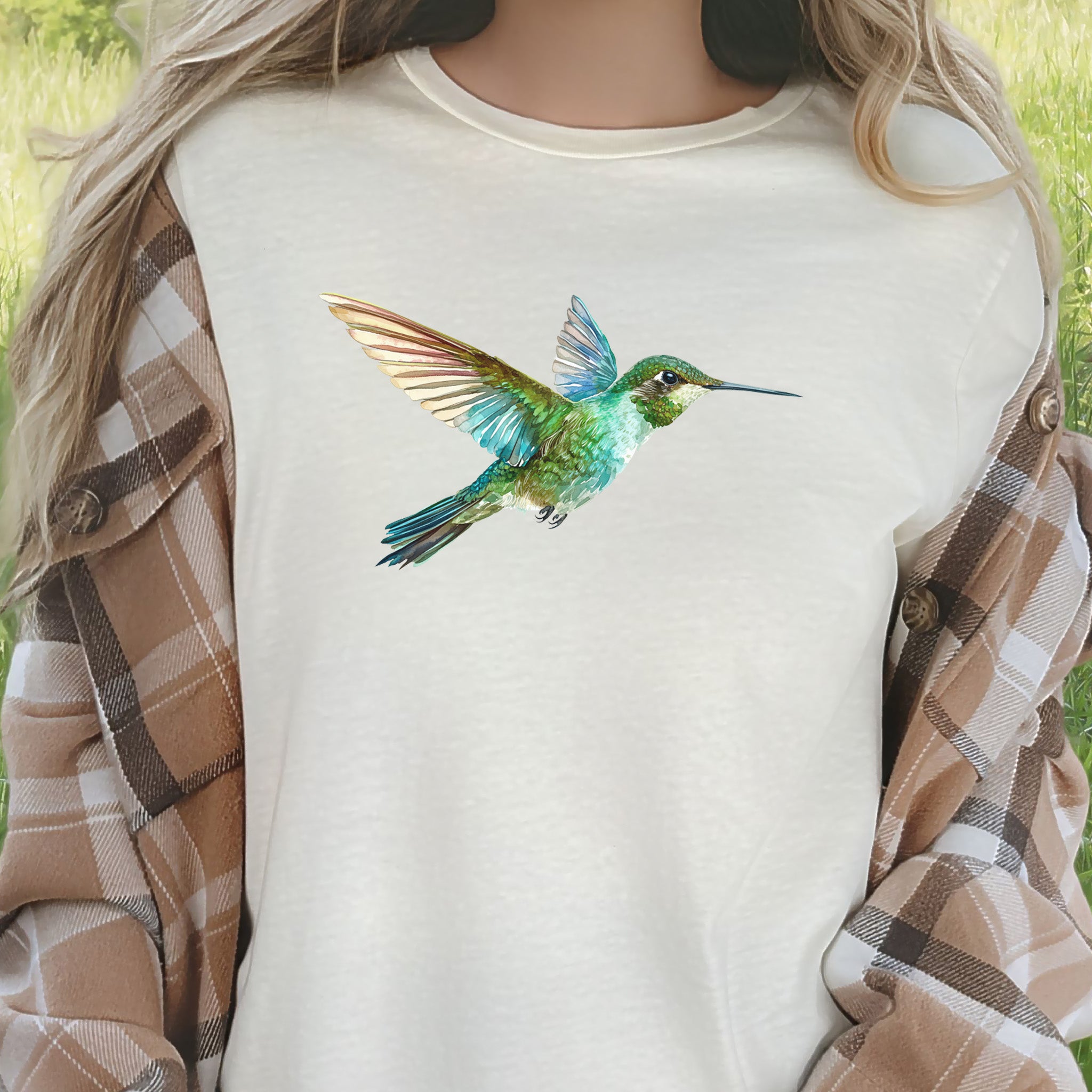 Watercolor Hummingbird T-Shirt – Vintage Nature Lover Tee