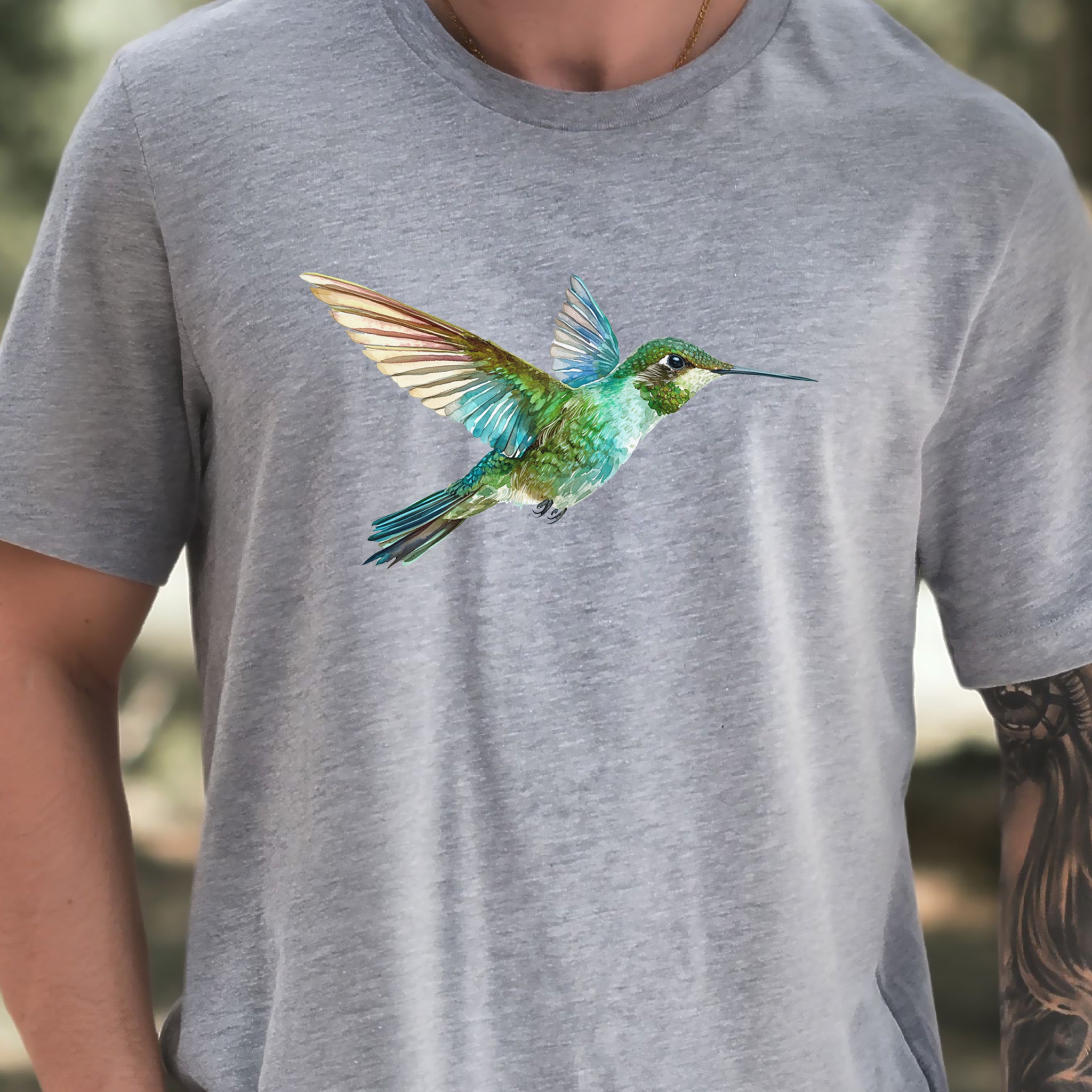 Watercolor Hummingbird T-Shirt – Vintage Nature Lover Tee