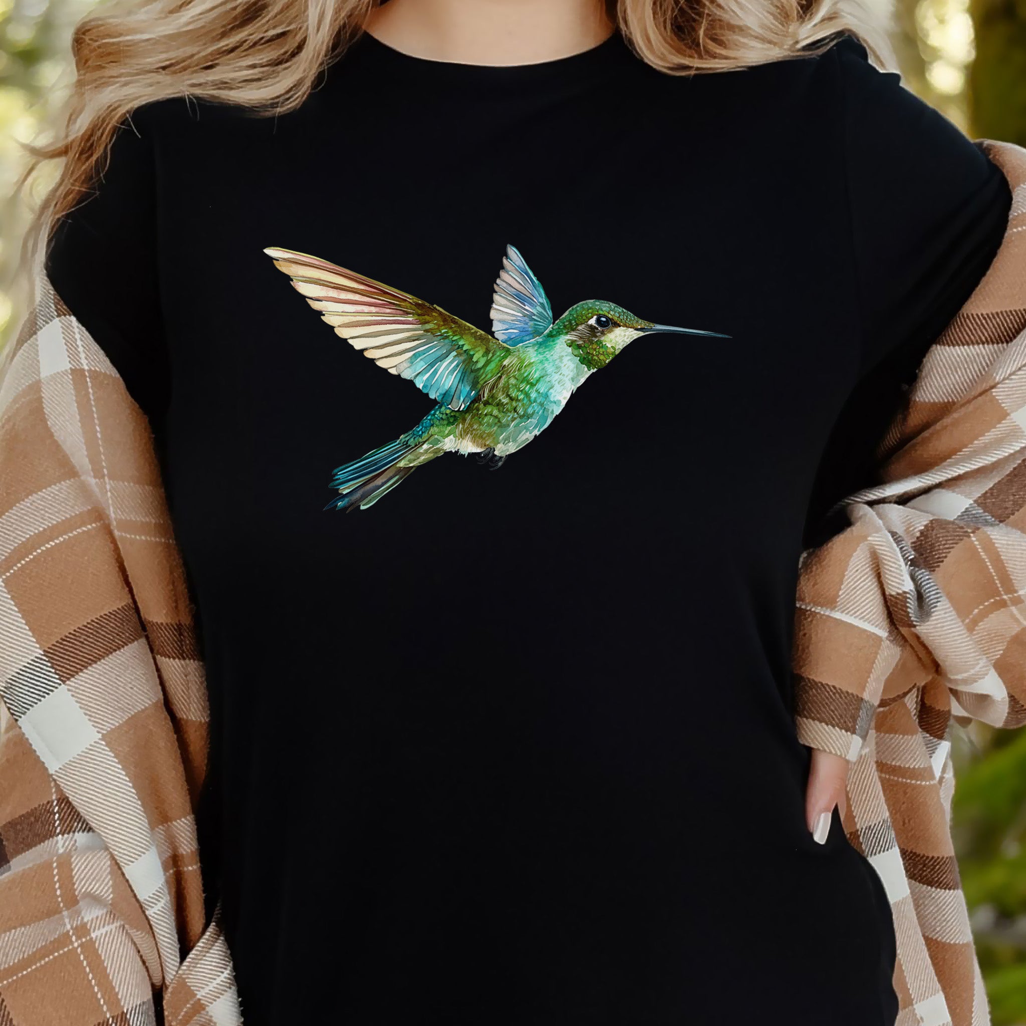 Watercolor Hummingbird T-Shirt – Vintage Nature Lover Tee