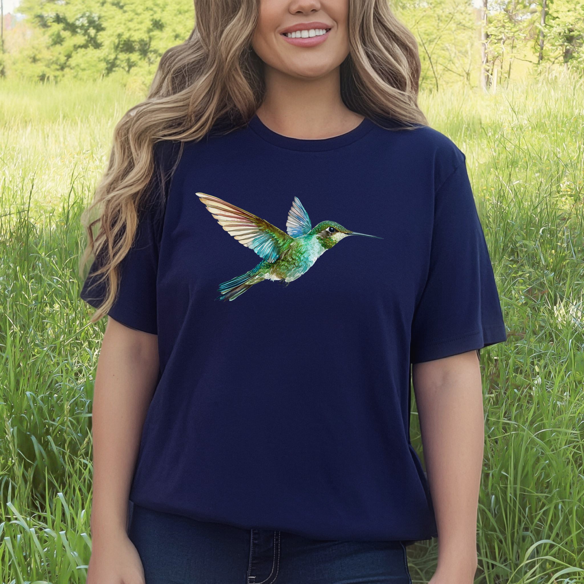 Watercolor Hummingbird T-Shirt – Vintage Nature Lover Tee