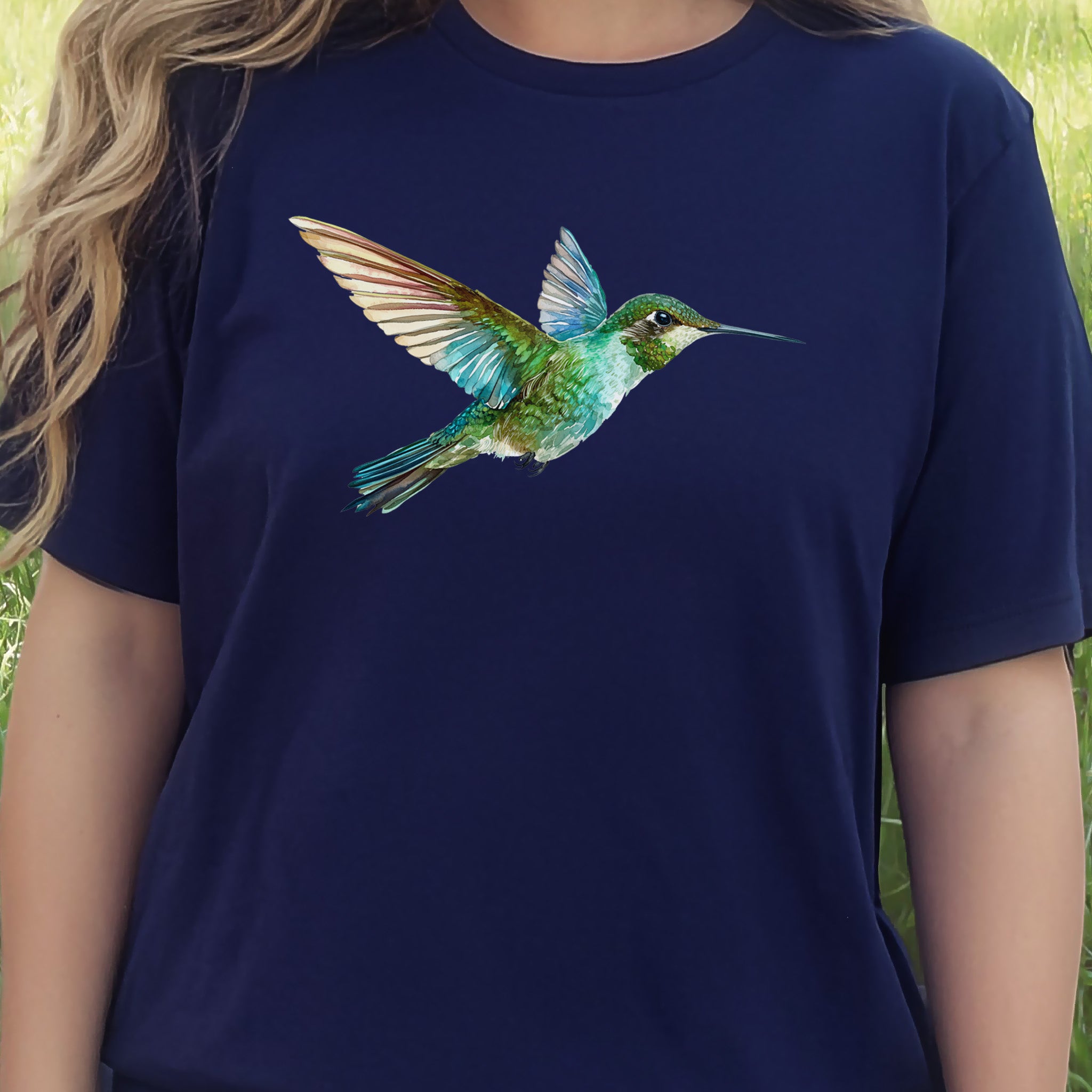 Watercolor Hummingbird T-Shirt – Vintage Nature Lover Tee