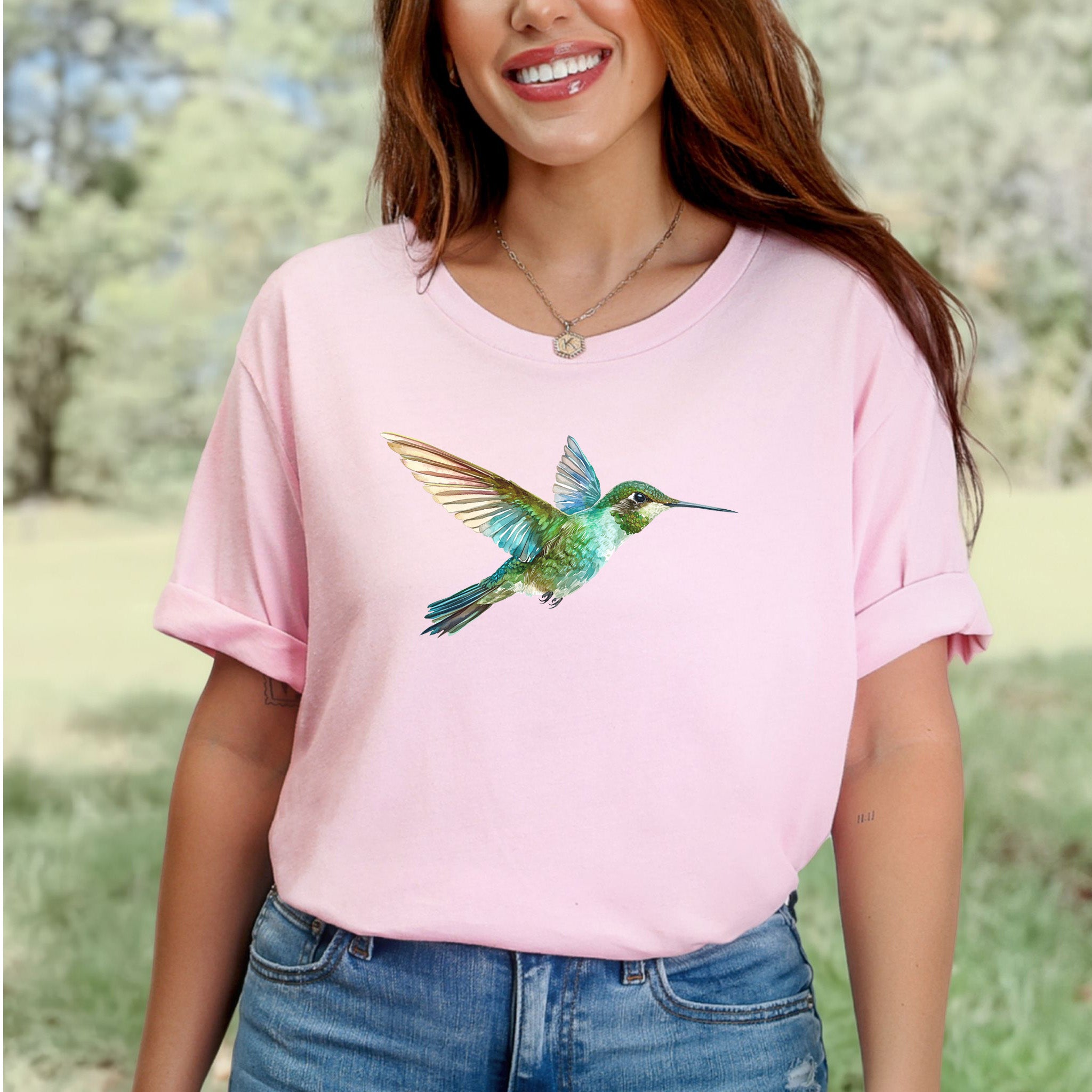 Watercolor Hummingbird T-Shirt – Vintage Nature Lover Tee