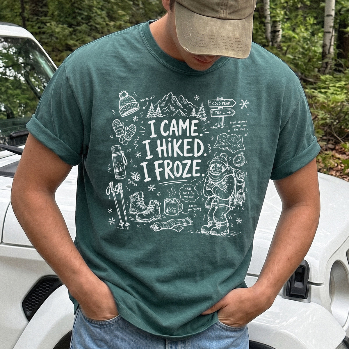 I Came, I Hiked, I Froze Comfort Colors Shirt – Funny Winter Hiking Tee