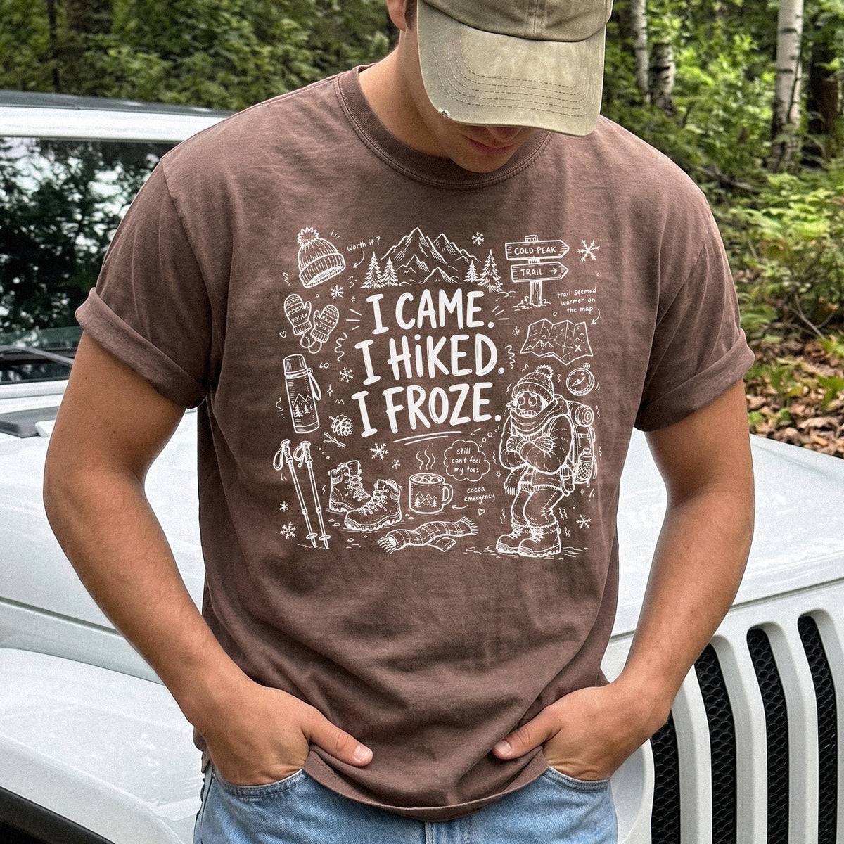 I Came, I Hiked, I Froze Comfort Colors Shirt – Funny Winter Hiking Tee