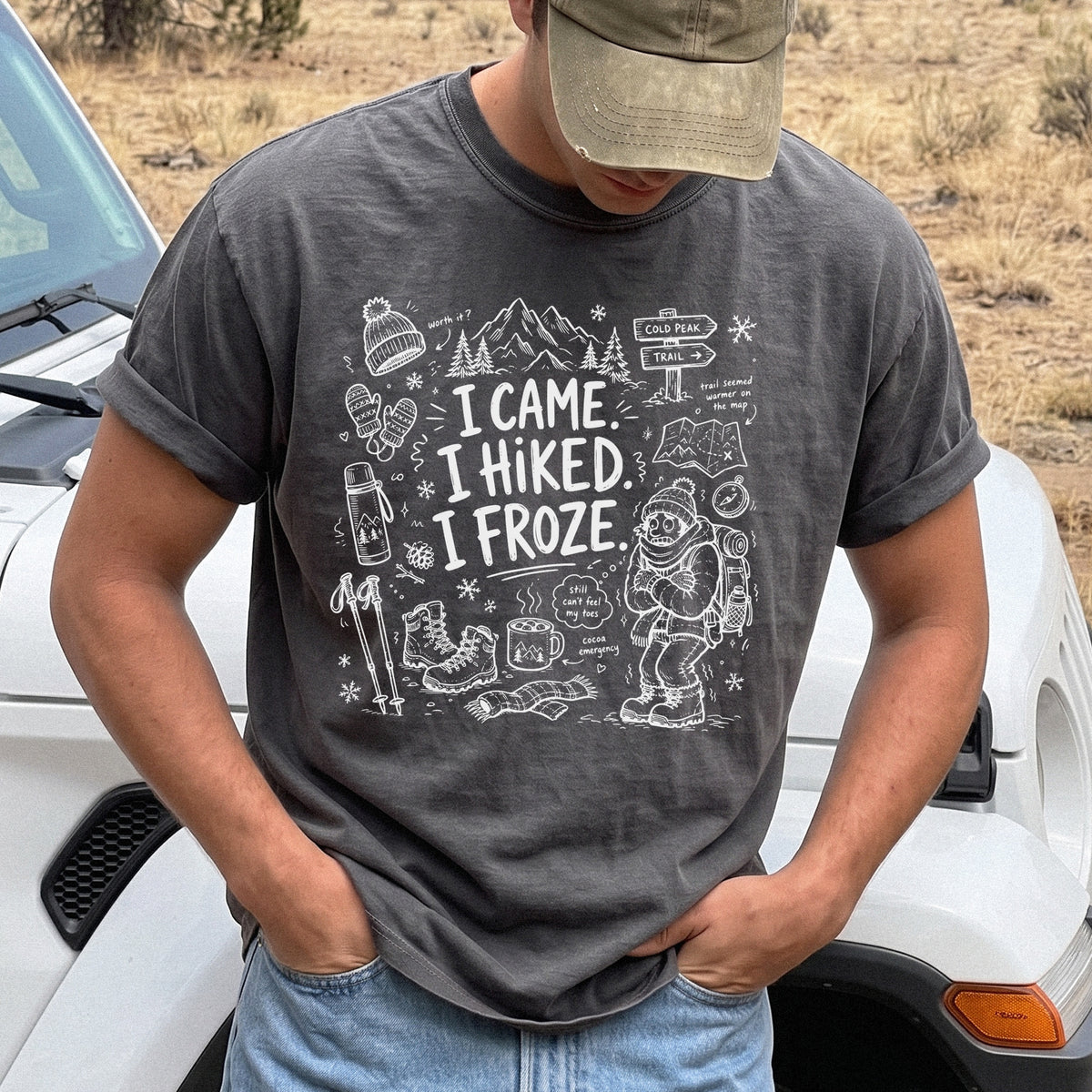 I Came, I Hiked, I Froze Comfort Colors Shirt – Funny Winter Hiking Tee