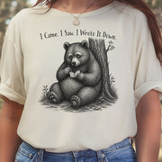 I Came I Saw I Wrote It Down Funny Bear Writer Gift T-Shirt