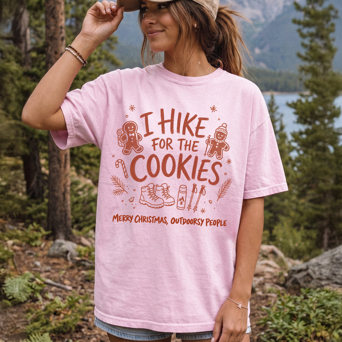 I Hike for the Cookies Comfort Colors Shirt – Christmas Hiking Tee