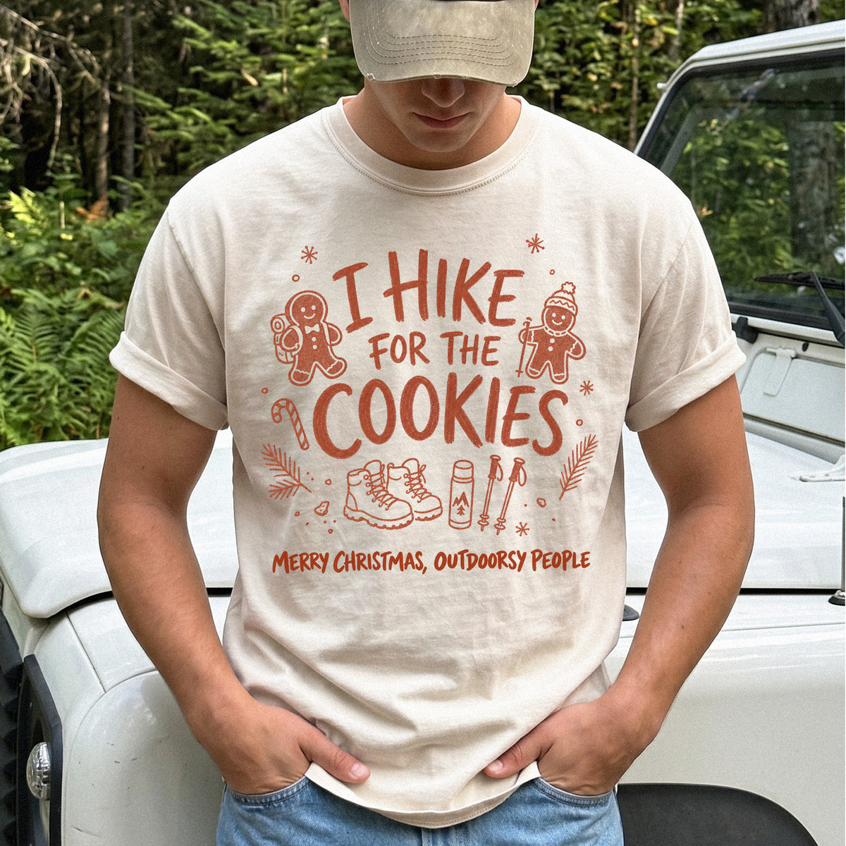I Hike for the Cookies Comfort Colors Shirt – Christmas Hiking Tee