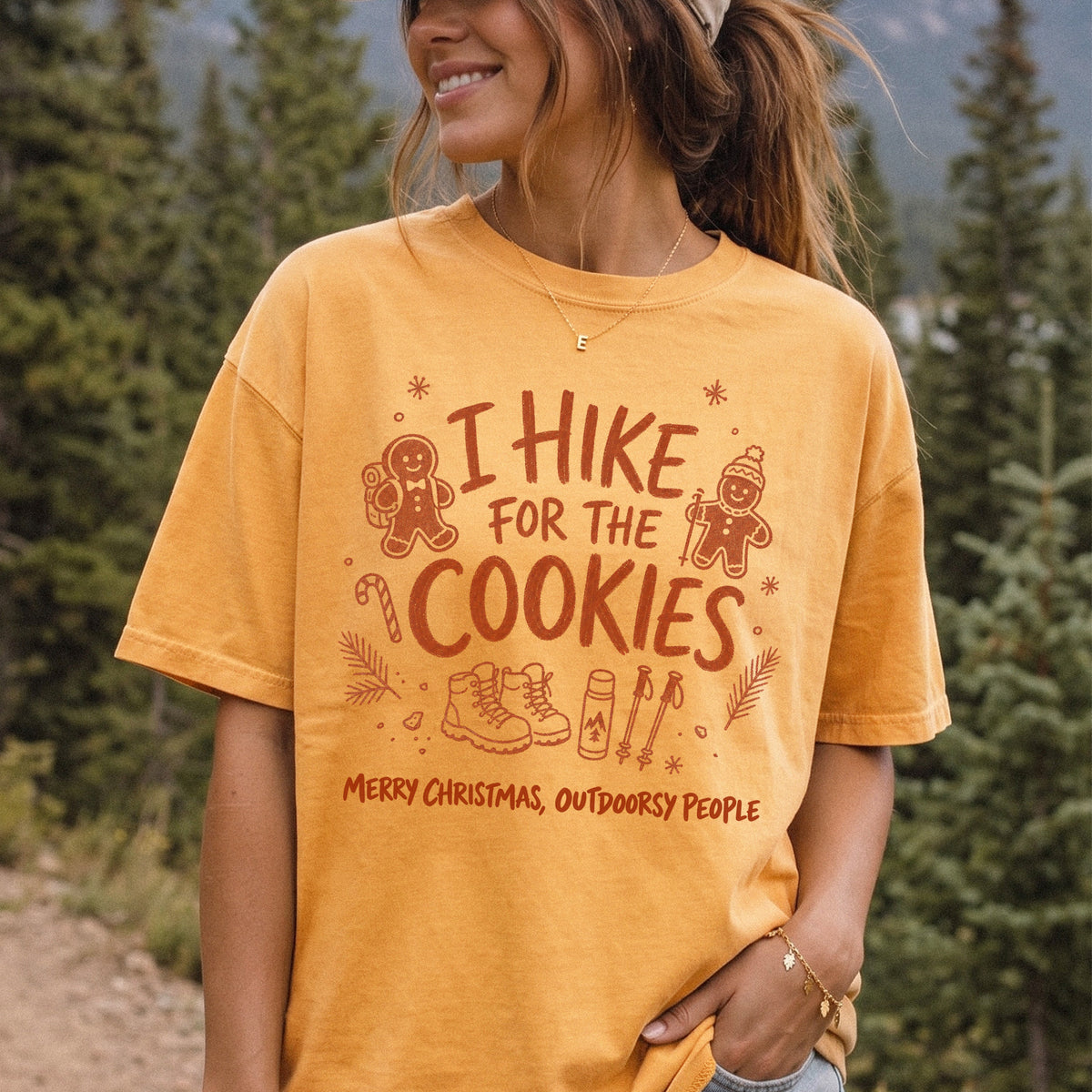 I Hike for the Cookies Comfort Colors Shirt – Christmas Hiking Tee