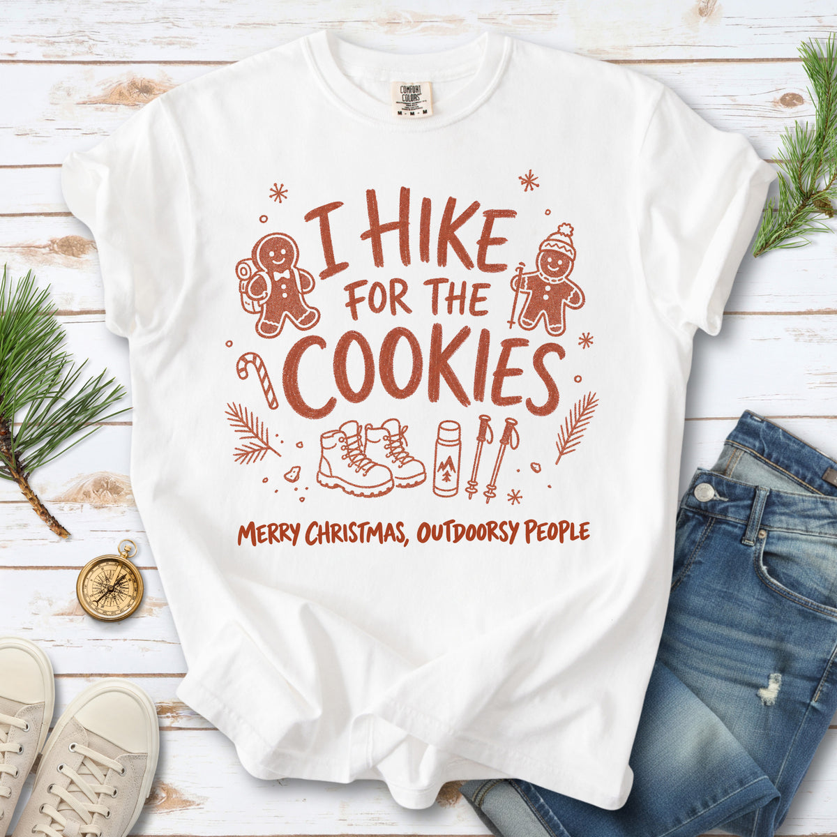 I Hike for the Cookies Comfort Colors Shirt – Christmas Hiking Tee