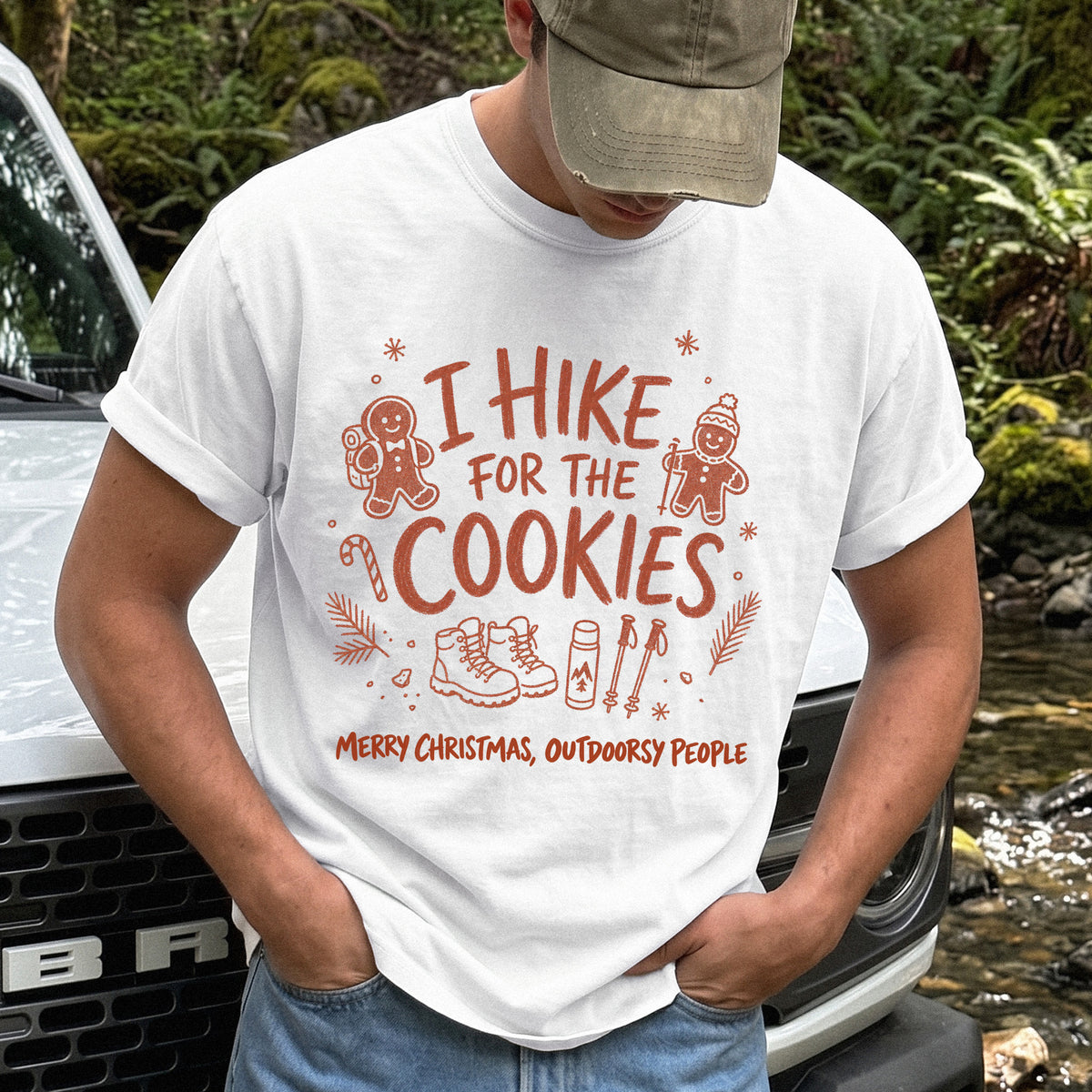 I Hike for the Cookies Comfort Colors Shirt – Christmas Hiking Tee