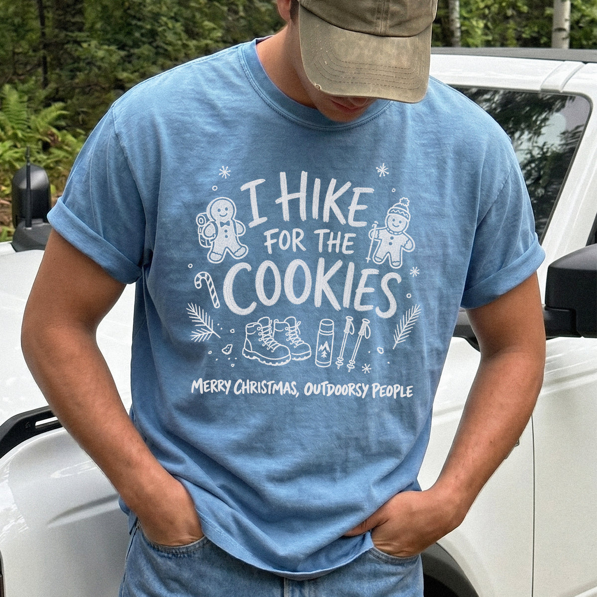 I Hike for the Cookies Comfort Colors Shirt – Christmas Hiking Tee