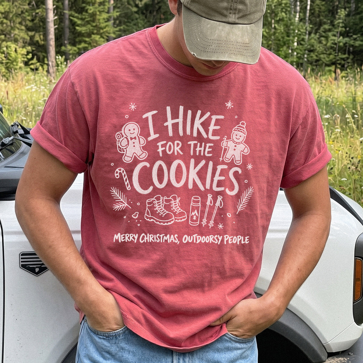 I Hike for the Cookies Comfort Colors Shirt – Christmas Hiking Tee