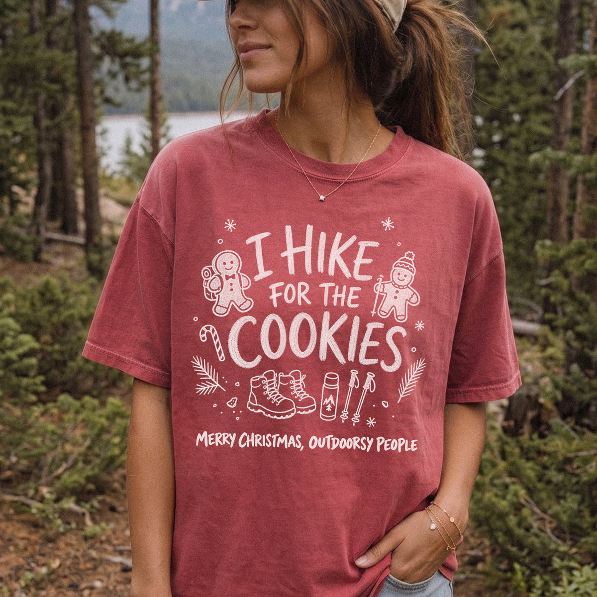 I Hike for the Cookies Comfort Colors Shirt – Christmas Hiking Tee
