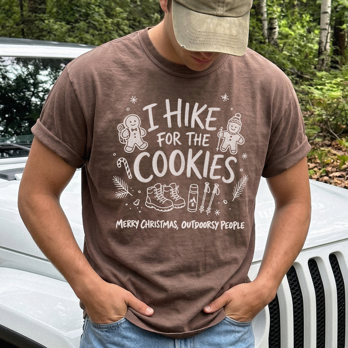 I Hike for the Cookies Comfort Colors Shirt – Christmas Hiking Tee