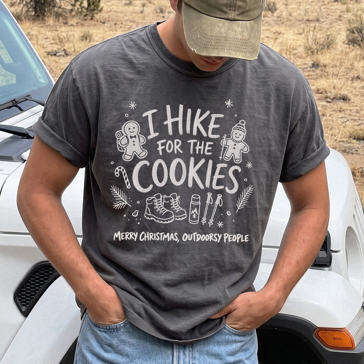 I Hike for the Cookies Comfort Colors Shirt – Christmas Hiking Tee