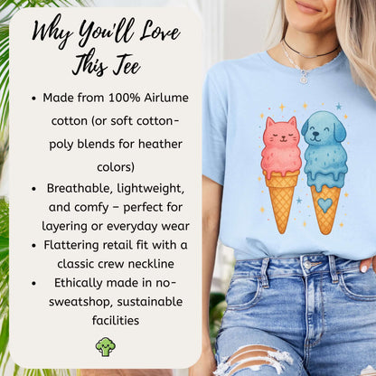 Dog & Cat Cute Ice Cream T-Shirt