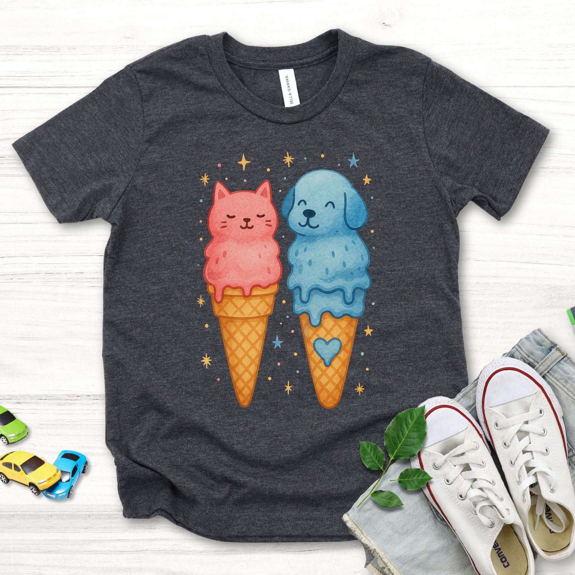 Dog & Cat Ice Cream – Sweet Melty Friends Youth Tee