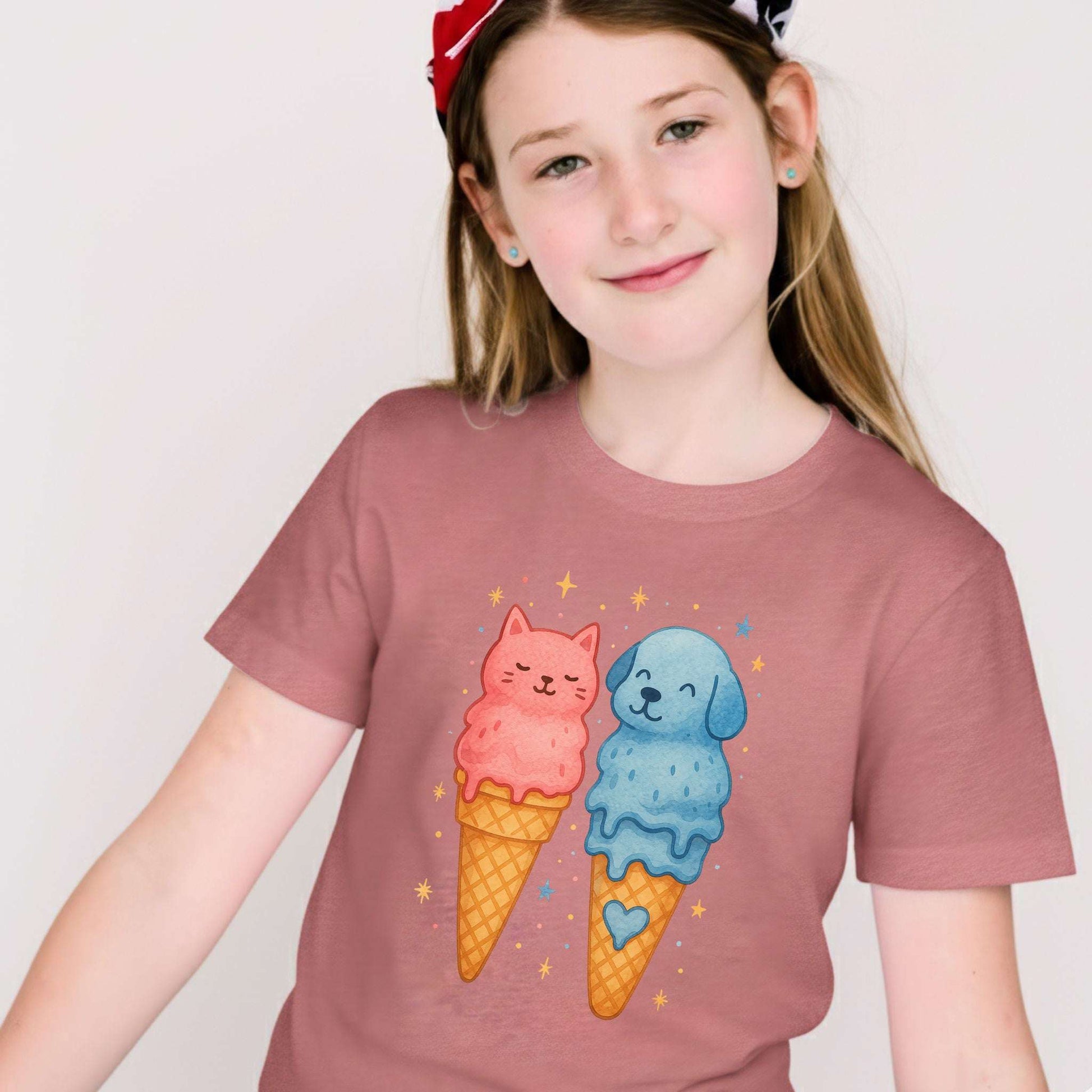 Dog & Cat Ice Cream – Sweet Melty Friends Youth Tee