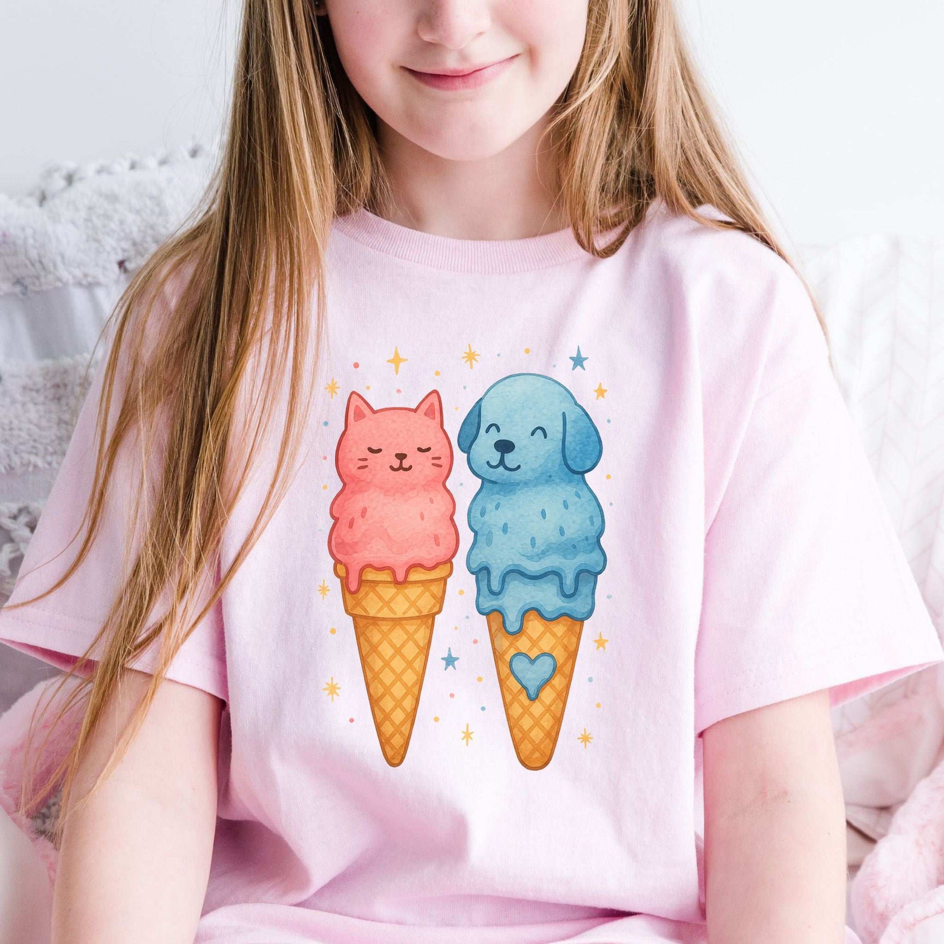 Dog & Cat Ice Cream – Sweet Melty Friends Youth Tee