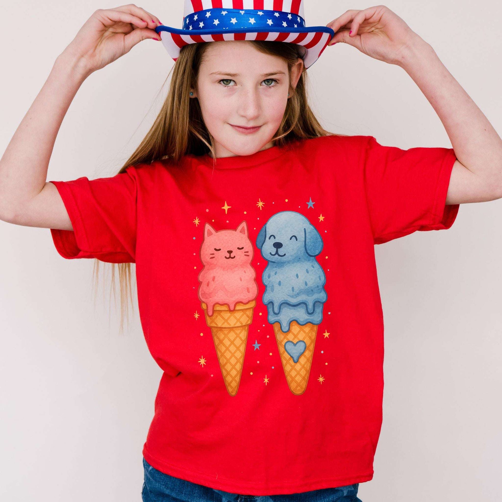 Dog & Cat Ice Cream – Sweet Melty Friends Youth Tee