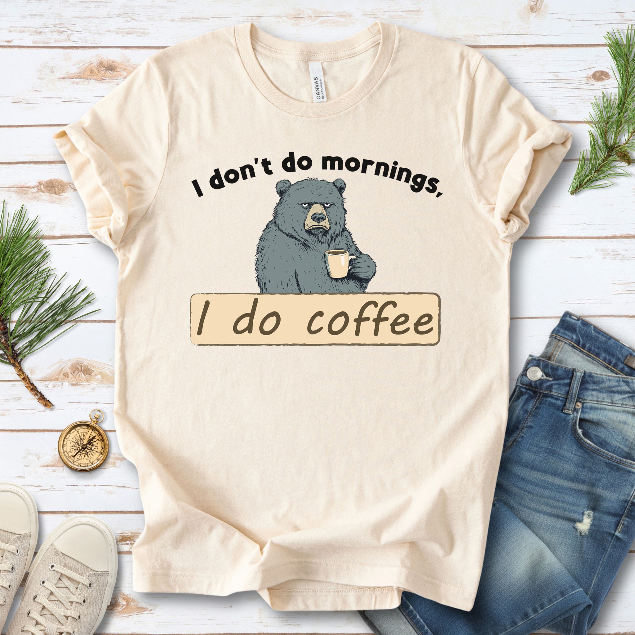 Grumpy Bear’s Morning Survival Kit – Coffee & Zero Patience T-Shirt