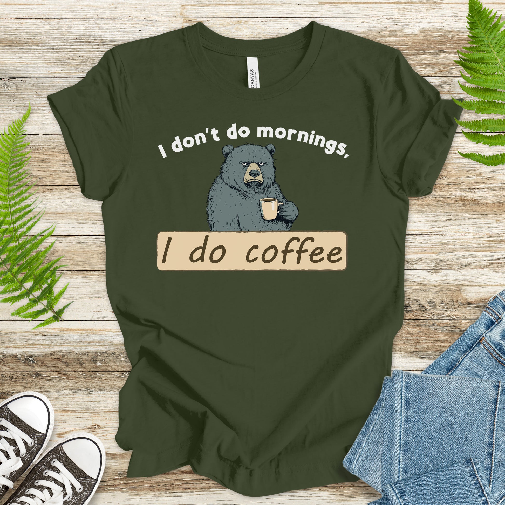 Grumpy Bear’s Morning Survival Kit – Coffee & Zero Patience T-Shirt - TShirtree