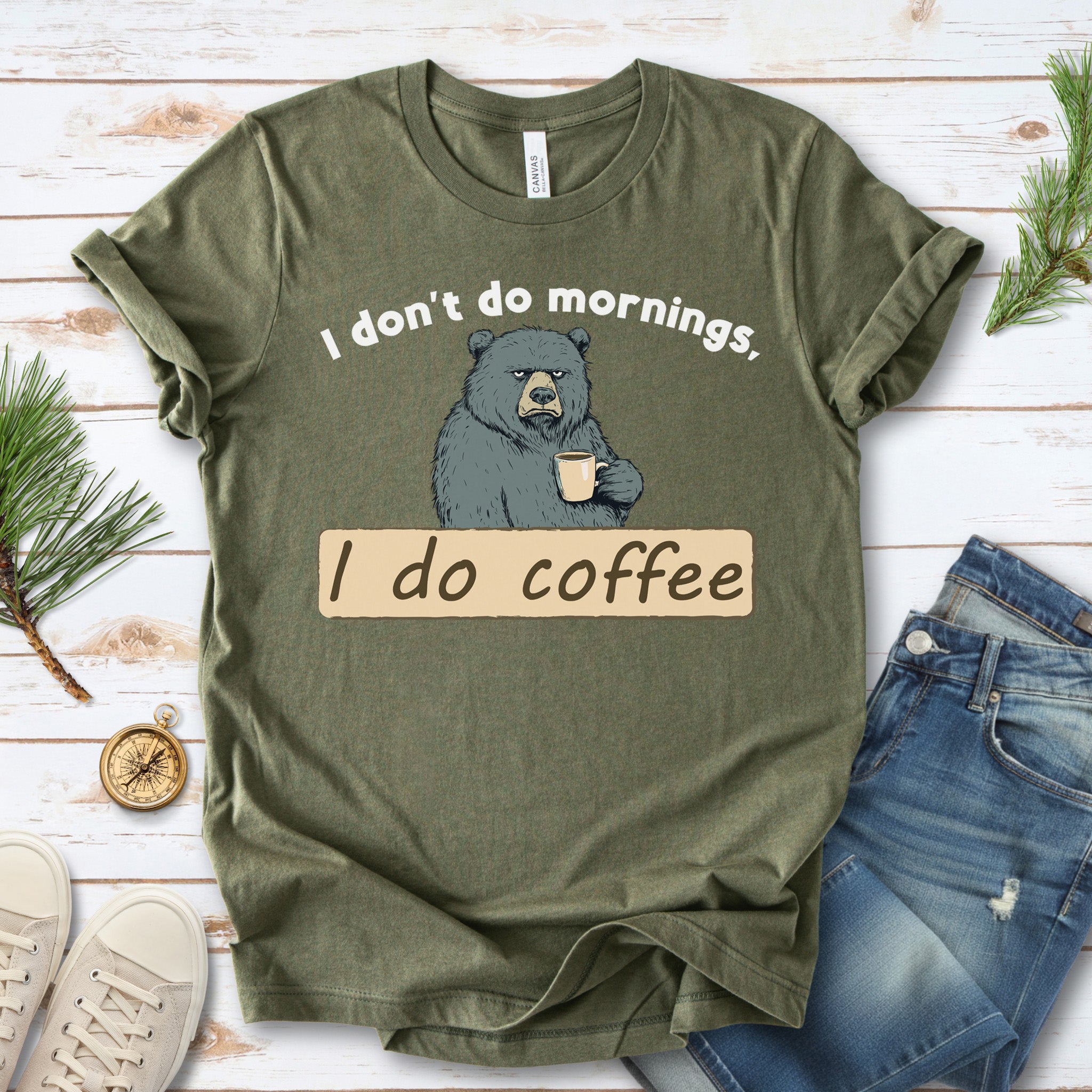 Grumpy Bear’s Morning Survival Kit – Coffee & Zero Patience T-Shirt