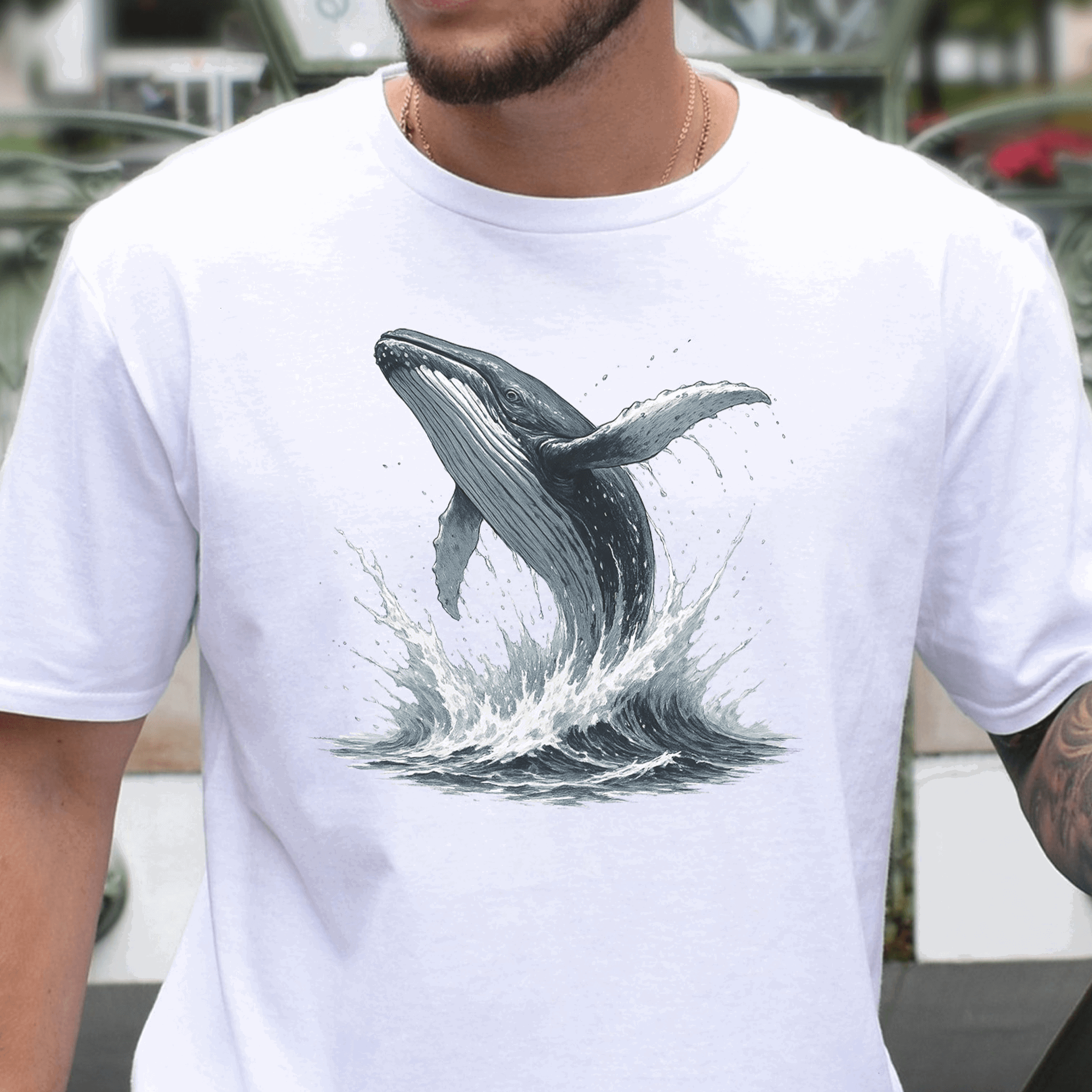 Breaching Humpback Whale T-Shirt – Ocean Wildlife Tee for Whale Watching Fans