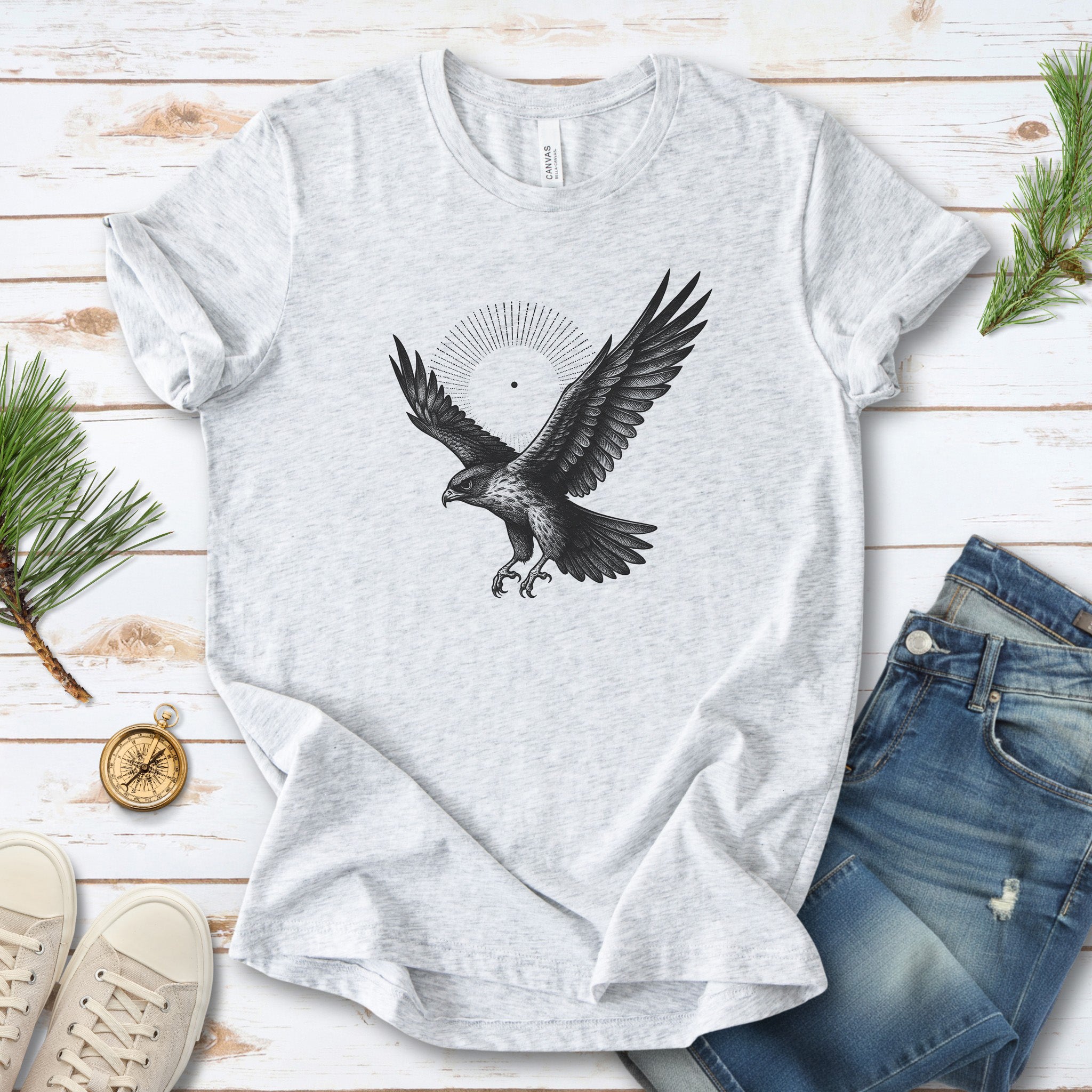 Holy Hawk T-Shirt – Vintage Bird of Prey Spirit Animal Tee