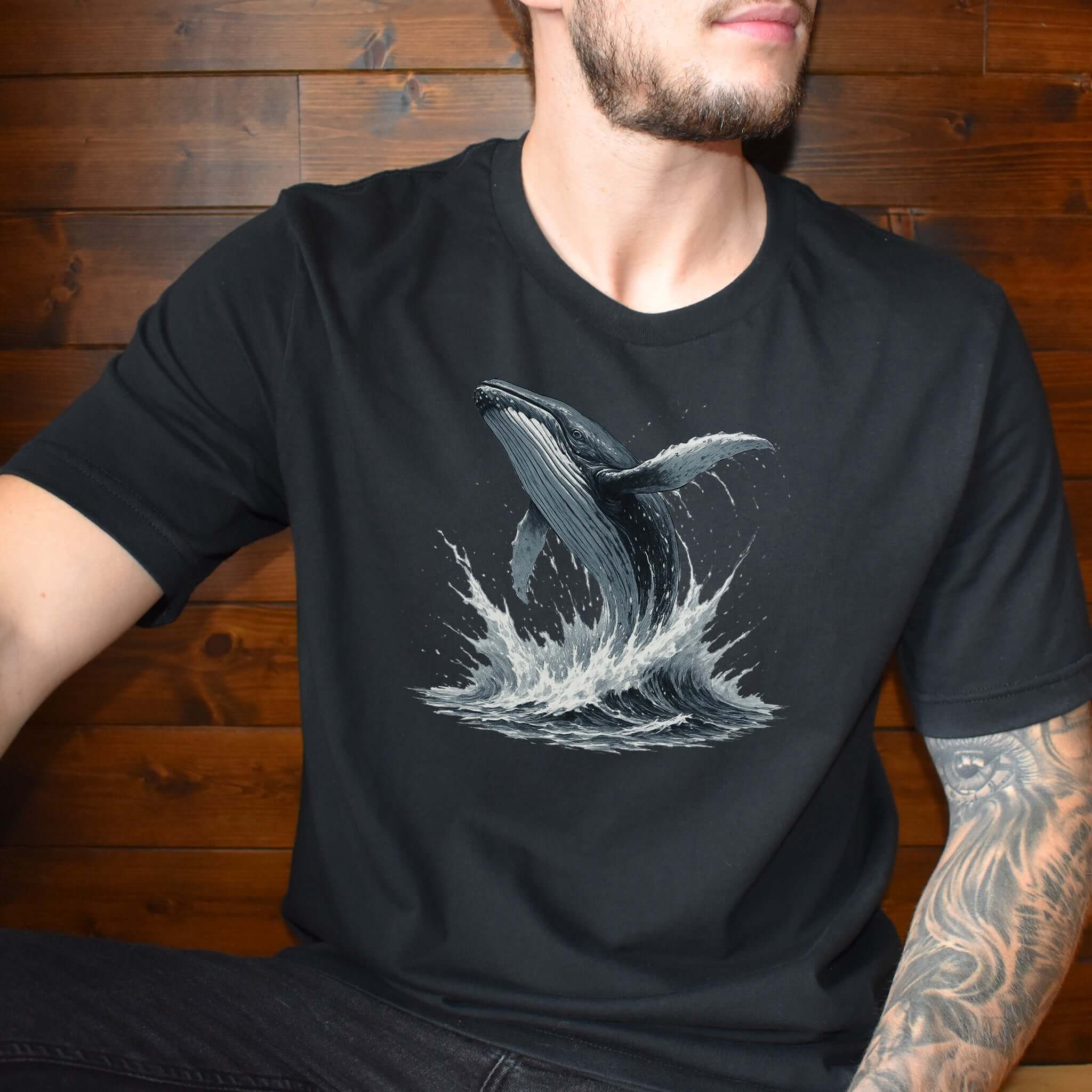 Breaching Humpback Whale T-Shirt – Ocean Wildlife Tee for Whale Watching Fans