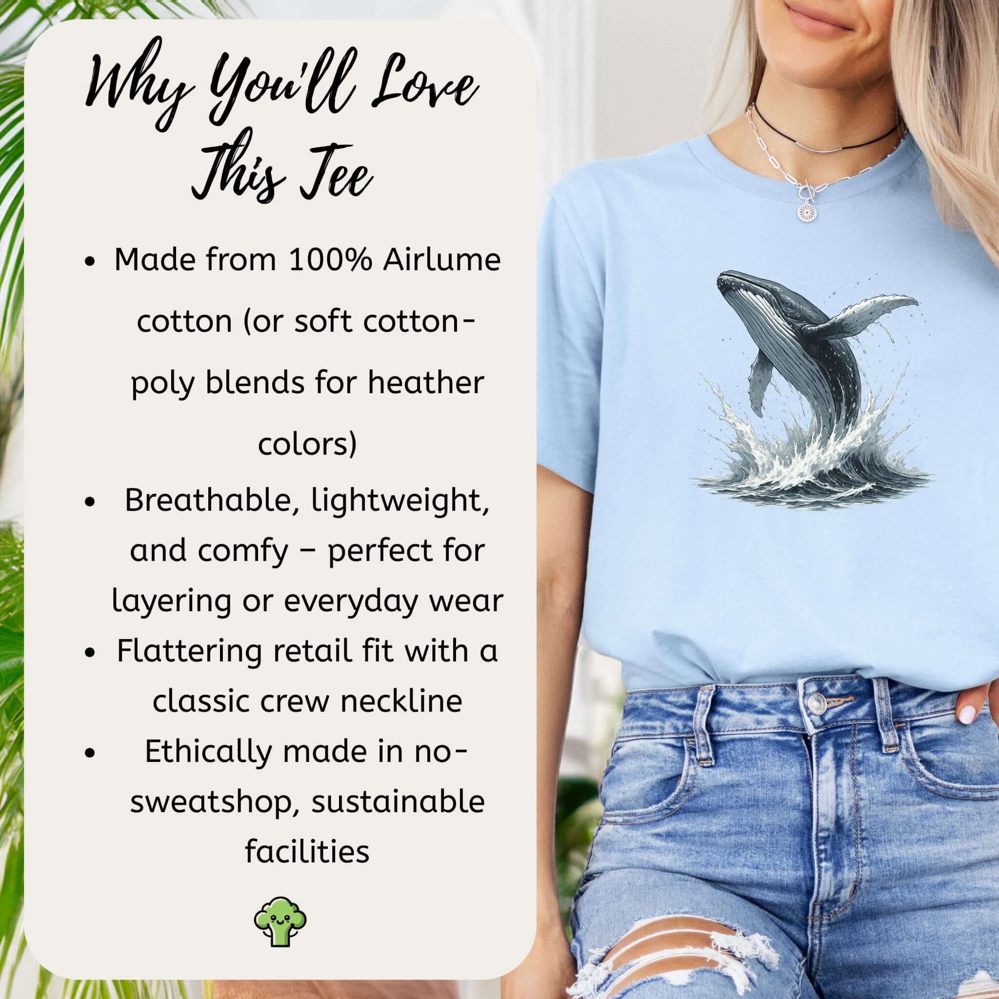 Breaching Humpback Whale T-Shirt – Ocean Wildlife Tee for Whale Watching Fans