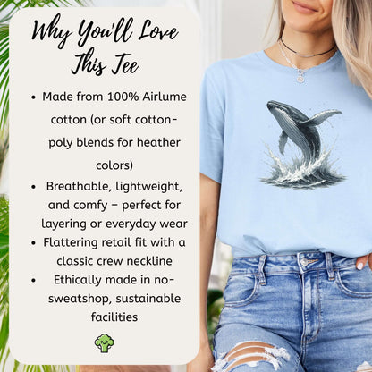 Breaching Humpback Whale T-Shirt – Ocean Wildlife Tee for Whale Watching Fans