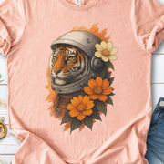 Astronaut Tiger Floral T-Shirt – Cosmic Jungle Vintage Space Tee