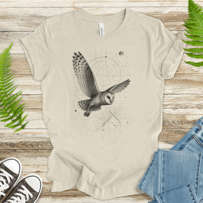 Geometric Barn Owl T-Shirt – Vintage Spirit Animal Bird Tee