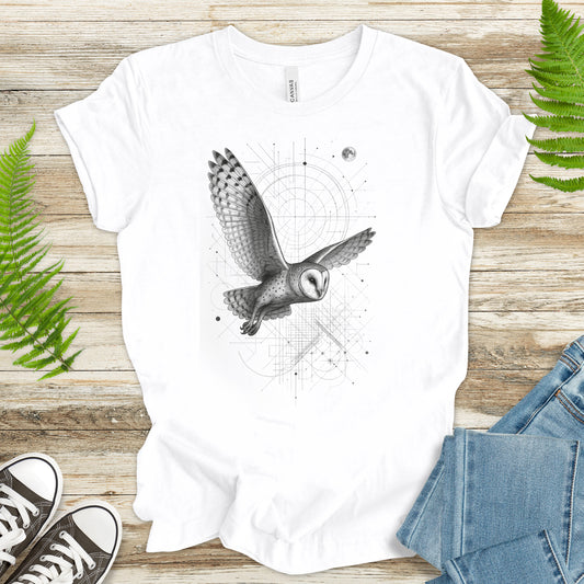 Geometric Barn Owl T-Shirt – Vintage Spirit Animal Bird Tee