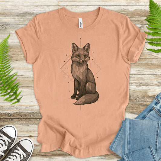 Geometric Fox T-Shirt – Vintage Forest Spirit Animal Tee