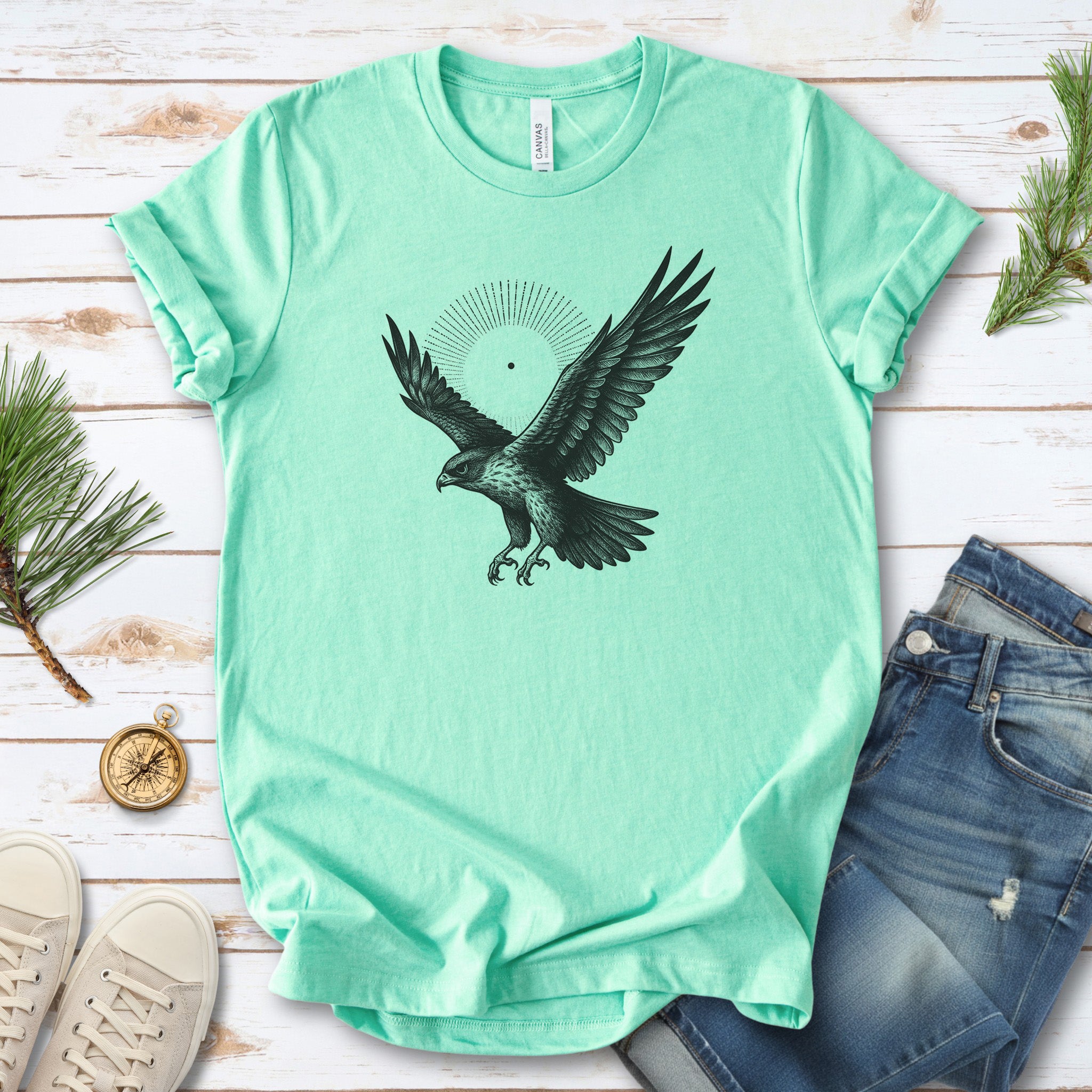 Holy Hawk T-Shirt – Vintage Bird of Prey Spirit Animal Tee